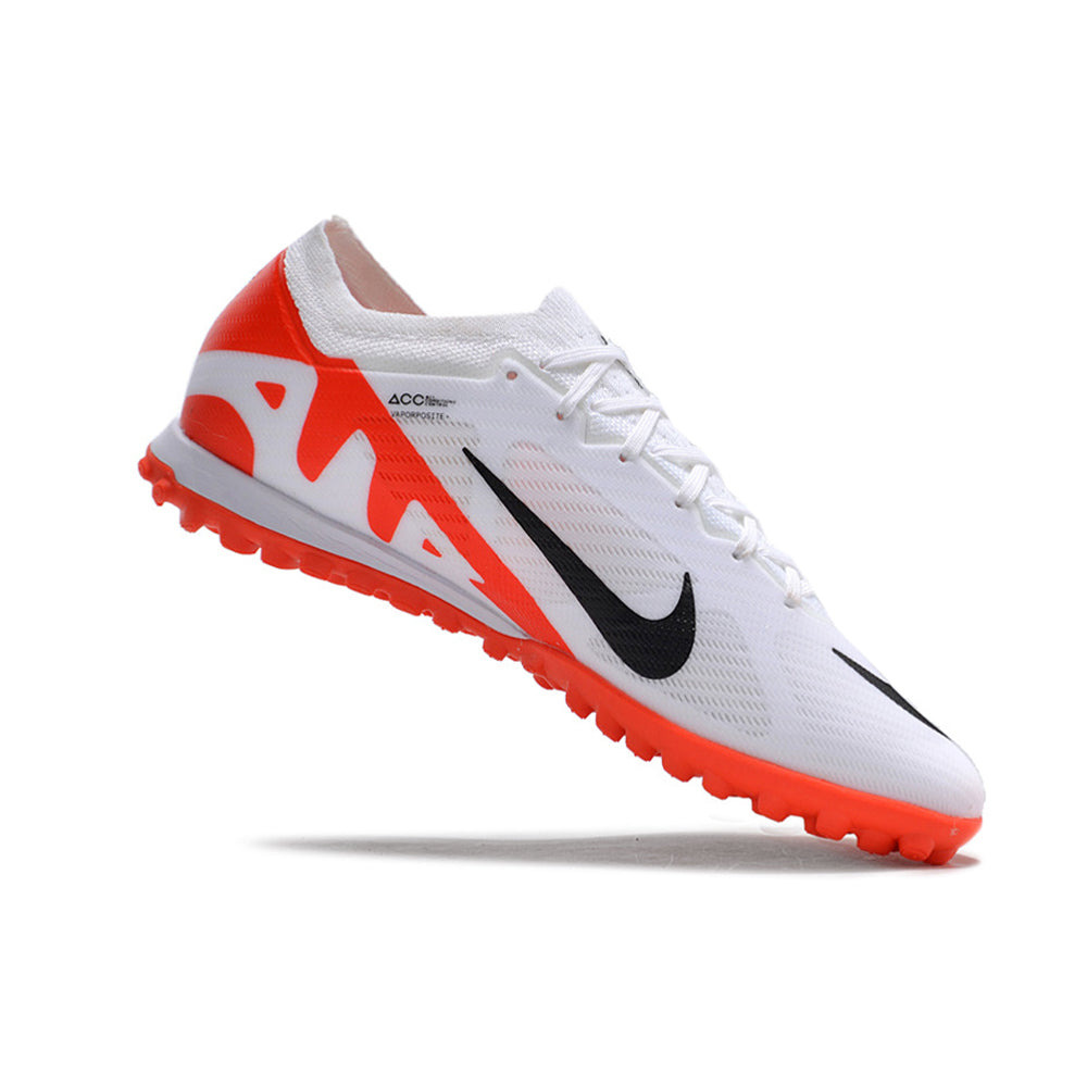 Chuteira Society Nike Air Zoom Mercurial Vapor 15 Elite TF Branca e Vermelho 