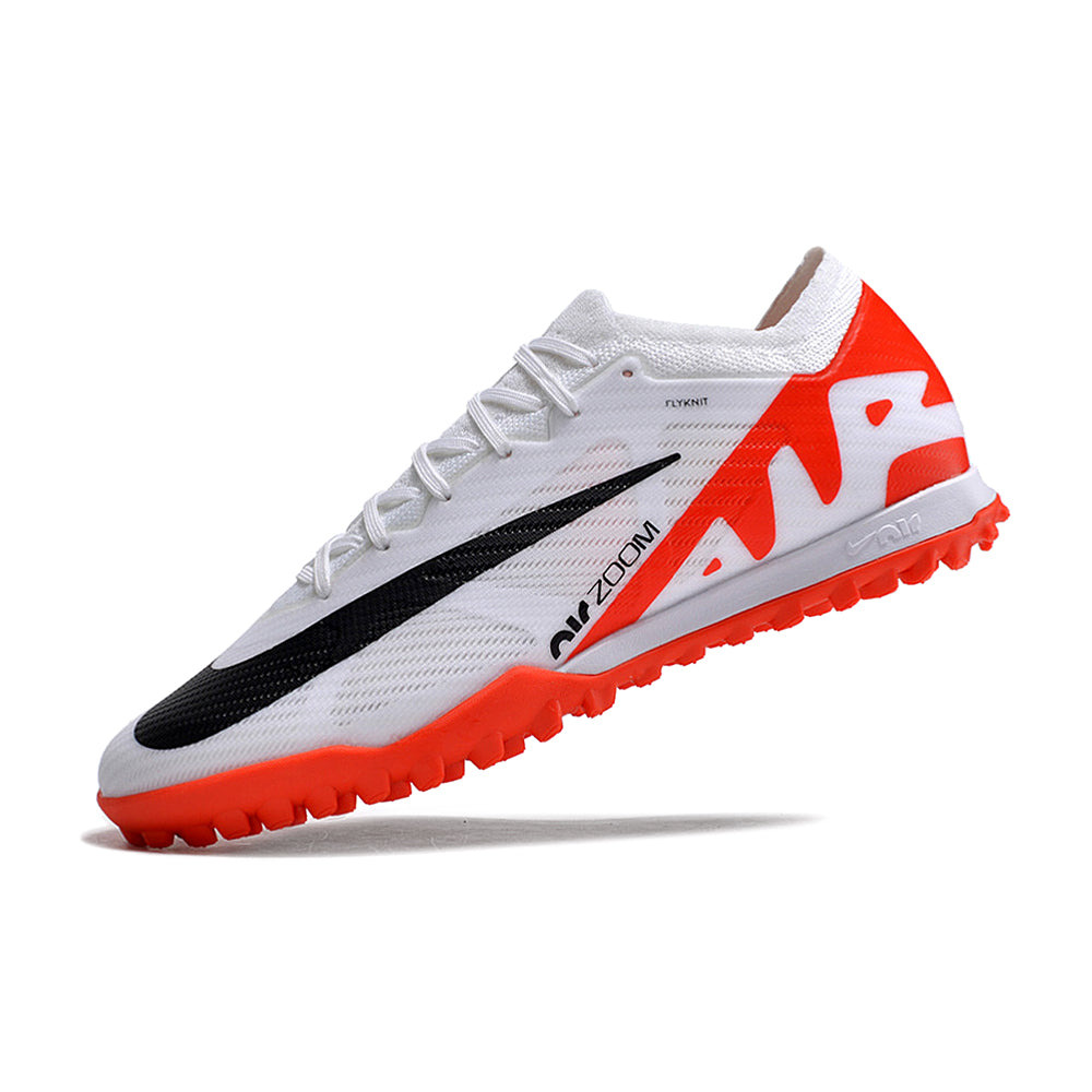 Chuteira Society Nike Air Zoom Mercurial Vapor 15 Elite TF Branca e Vermelho 