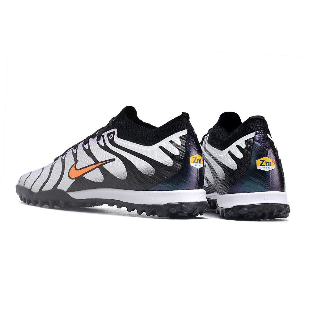 Chuteira Society Nike Air Zoom Mercurial Vapor 15 Elite TF Branca, Roxa e Preta