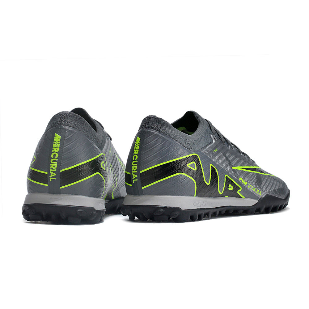 Chuteira Society Nike Air Zoom Mercurial Vapor 15 Elite TF Cinza e Verde