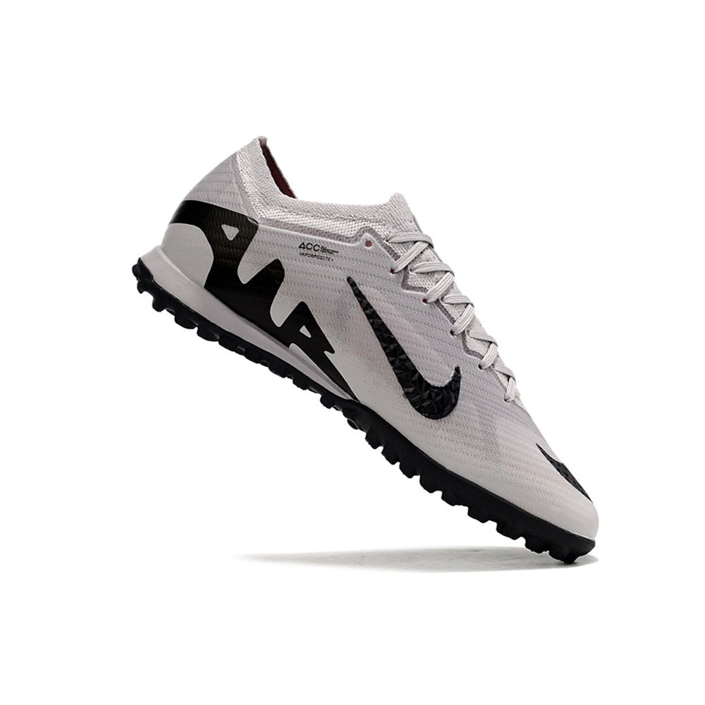 Chuteira Society Nike Air Zoom Mercurial Vapor 15 Elite TF Prata e Preta 