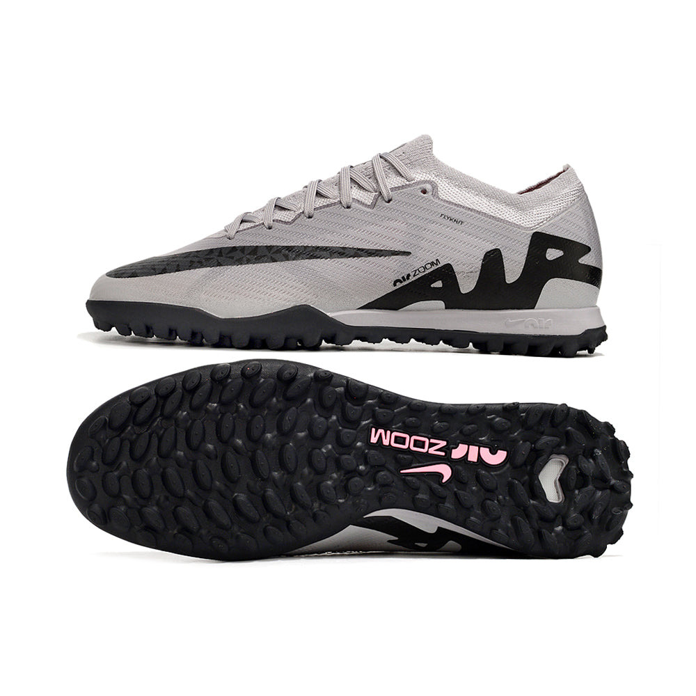 Chuteira Society Nike Air Zoom Mercurial Vapor 15 Elite TF Prata e Preta 