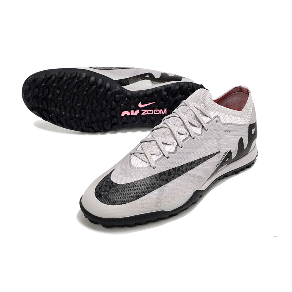 Chuteira Society Nike Air Zoom Mercurial Vapor 15 Elite TF Prata e Preta 