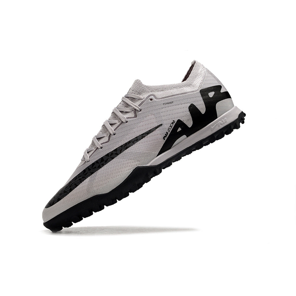 Chuteira Society Nike Air Zoom Mercurial Vapor 15 Elite TF Prata e Preta 