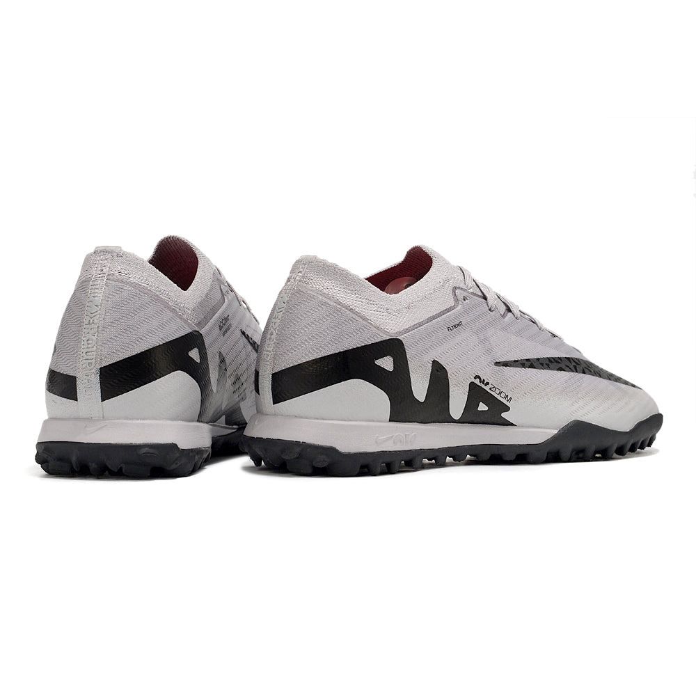 Chuteira Society Nike Air Zoom Mercurial Vapor 15 Elite TF Prata e Preta 