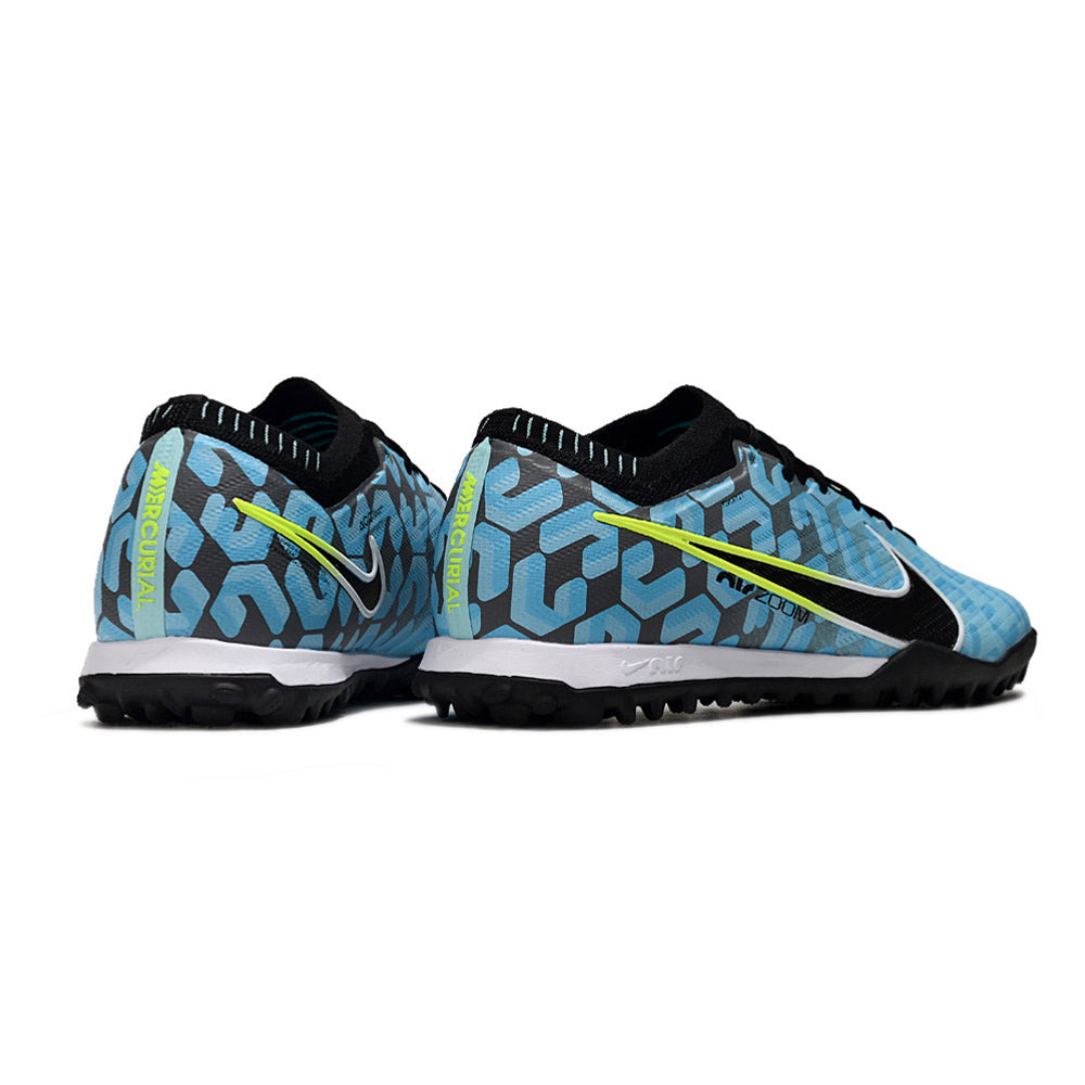 Chuteira Society Nike Air Zoom Mercurial Vapor 15 Elite TF Preta e Azul