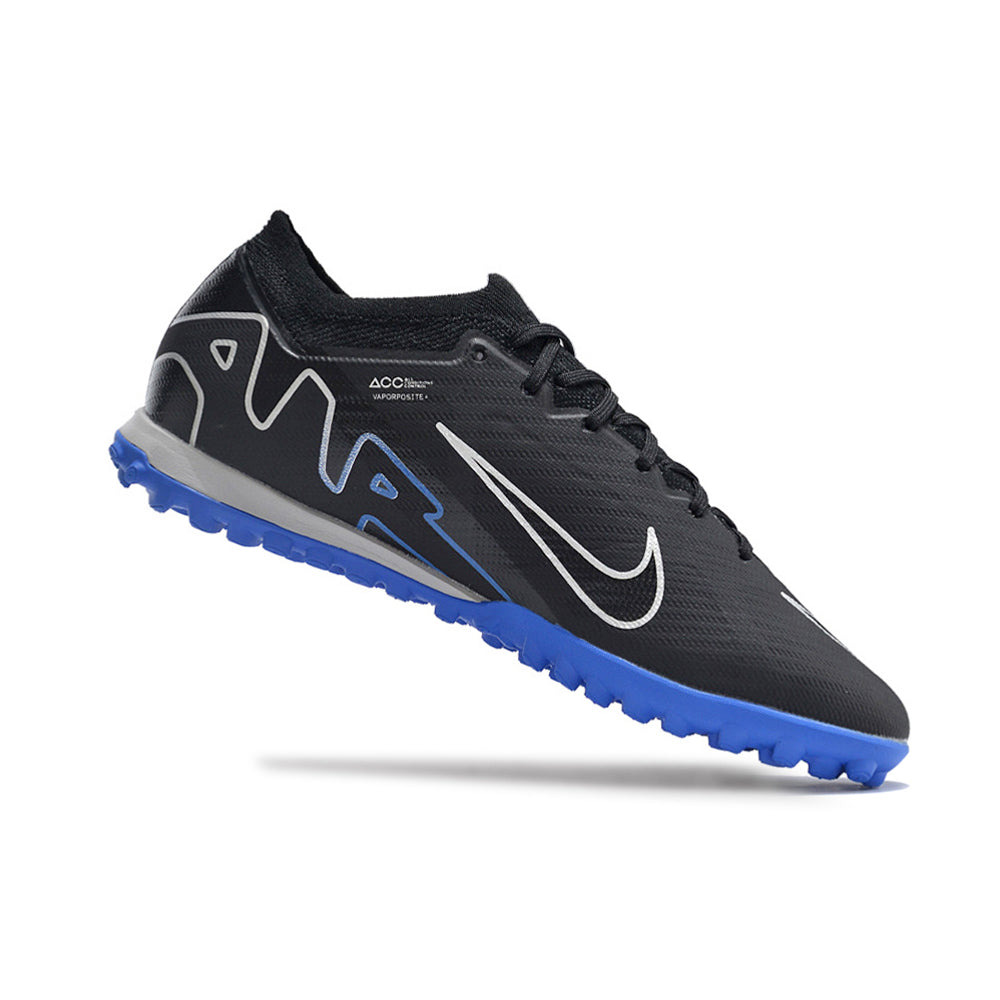 Chuteira Society Nike Air Zoom Mercurial Vapor 15 Elite TF Preta e Azul 