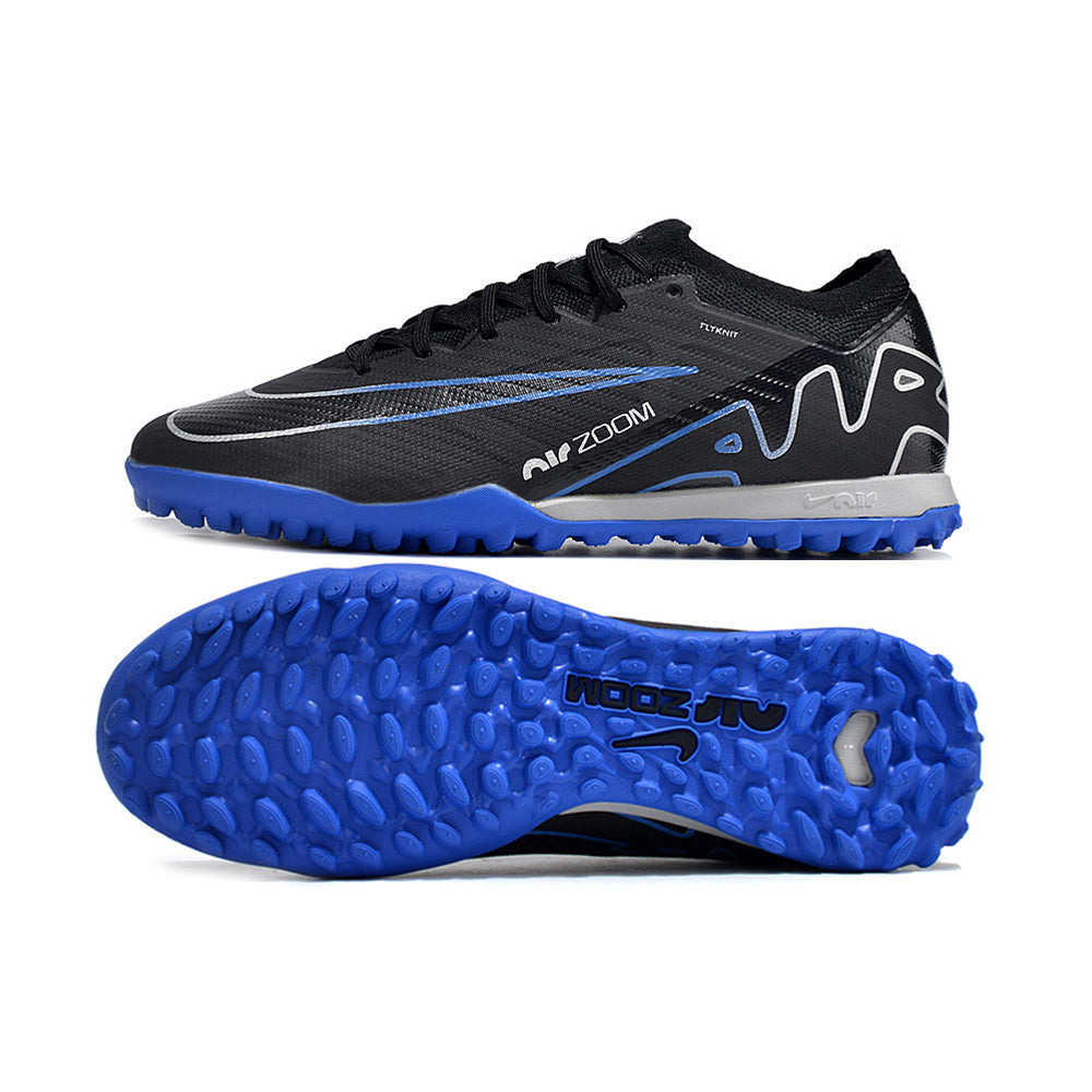 Chuteira Society Nike Air Zoom Mercurial Vapor 15 Elite TF Preta e Azul 
