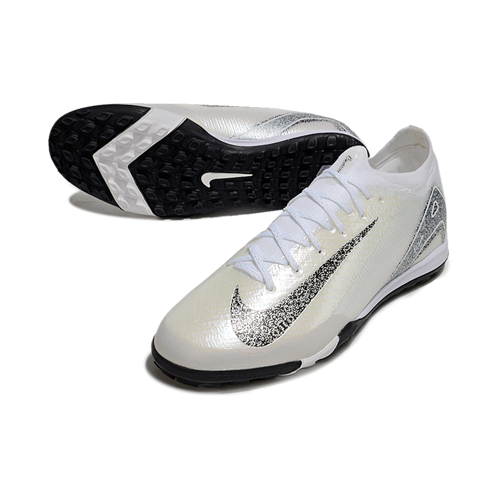 Chuteira Society Nike Air Zoom Mercurial Vapor 16 Elite TF Branca e Preta