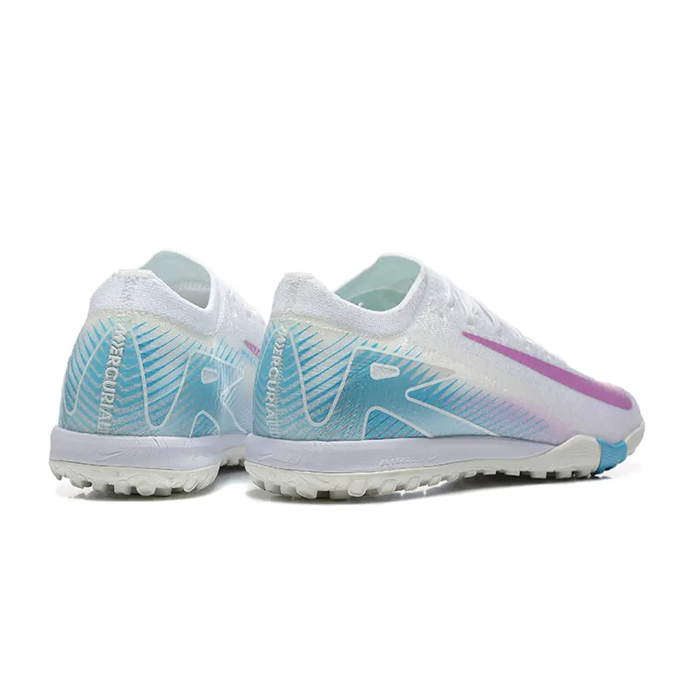 Chuteira Society Nike Air Zoom Mercurial Vapor 16 Elite TF Branca, Azul e Roxo