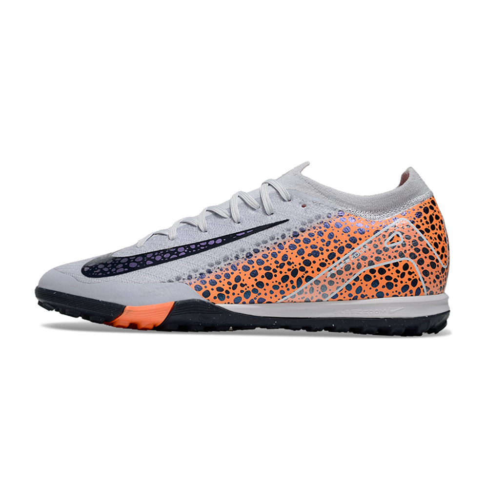 Chuteira Society Nike Air Zoom Mercurial Vapor 16 Elite TF Branca, Laranja e Preto 