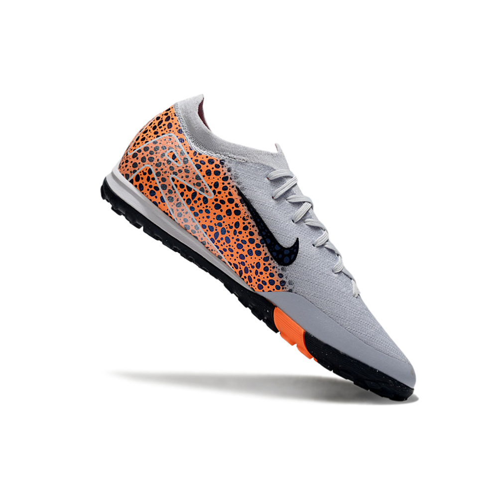 Chuteira Society Nike Air Zoom Mercurial Vapor 16 Elite TF Branca, Laranja e Preto 