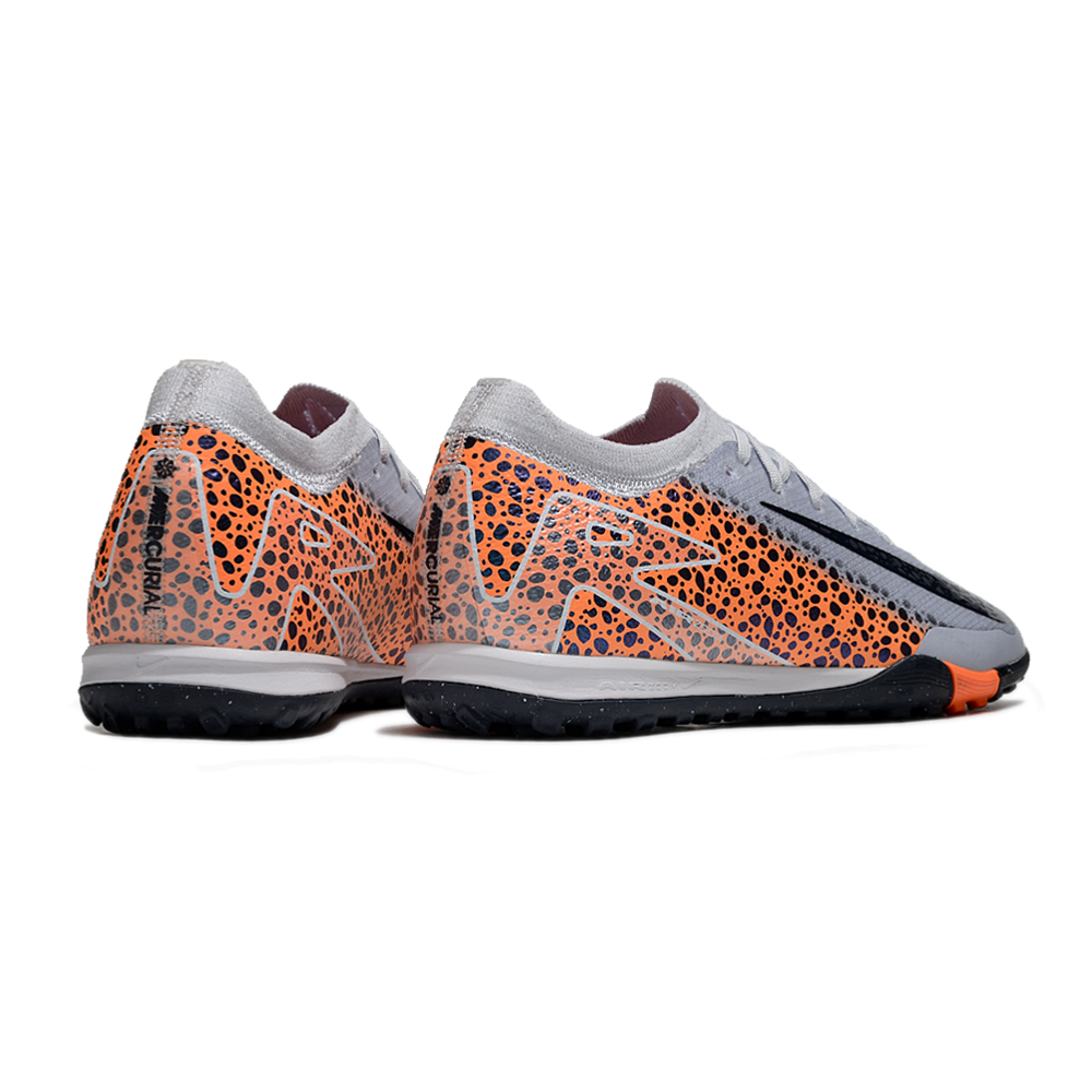 Chuteira Society Nike Air Zoom Mercurial Vapor 16 Elite TF Branca, Laranja e Preto 