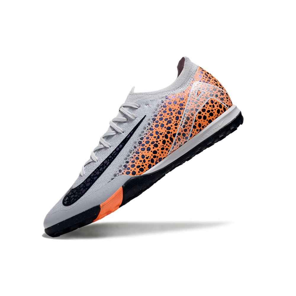 Chuteira Society Nike Air Zoom Mercurial Vapor 16 Elite TF Branca, Laranja e Preto 