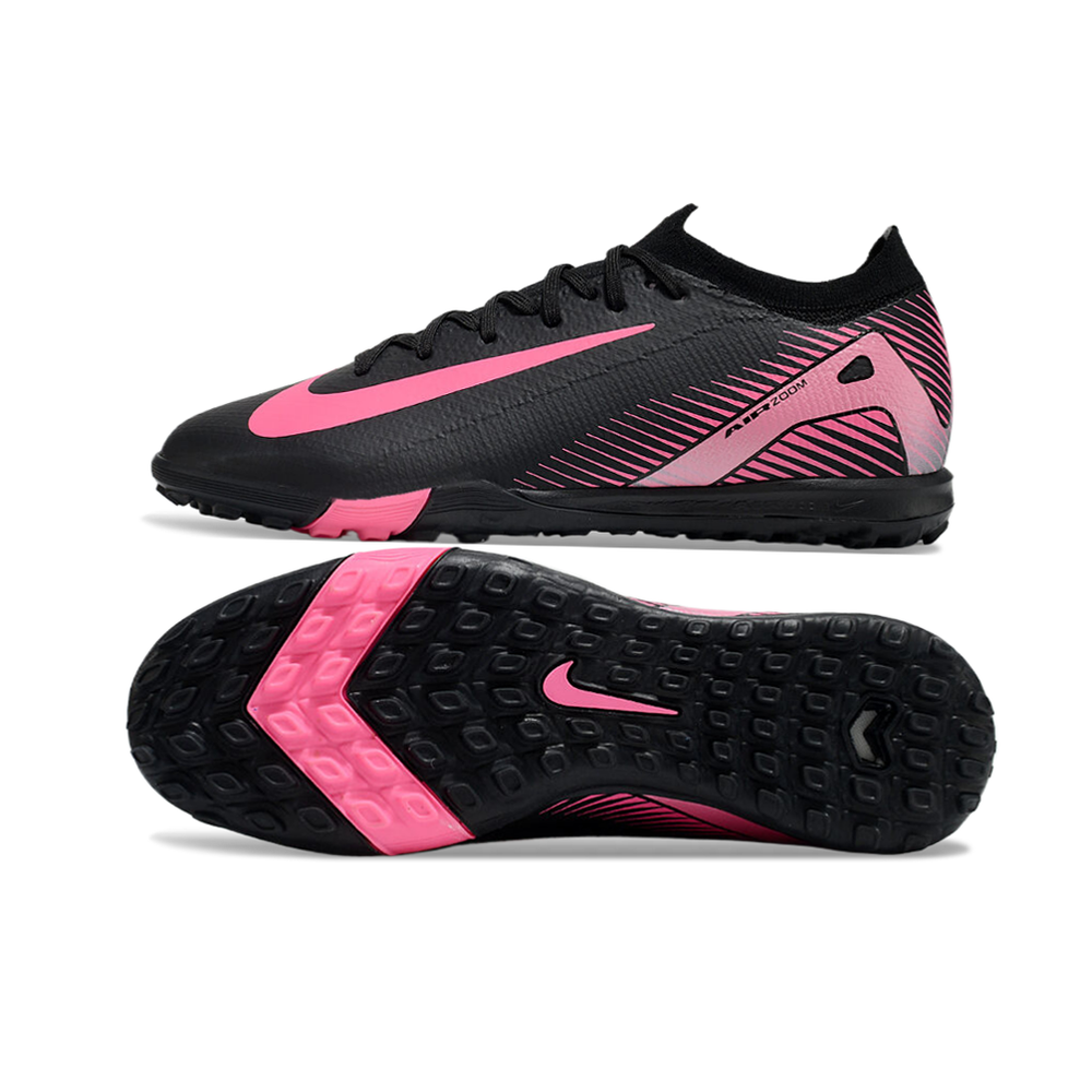Chuteira Society Nike Air Zoom Mercurial Vapor 16 Elite TF Preta e Rosa