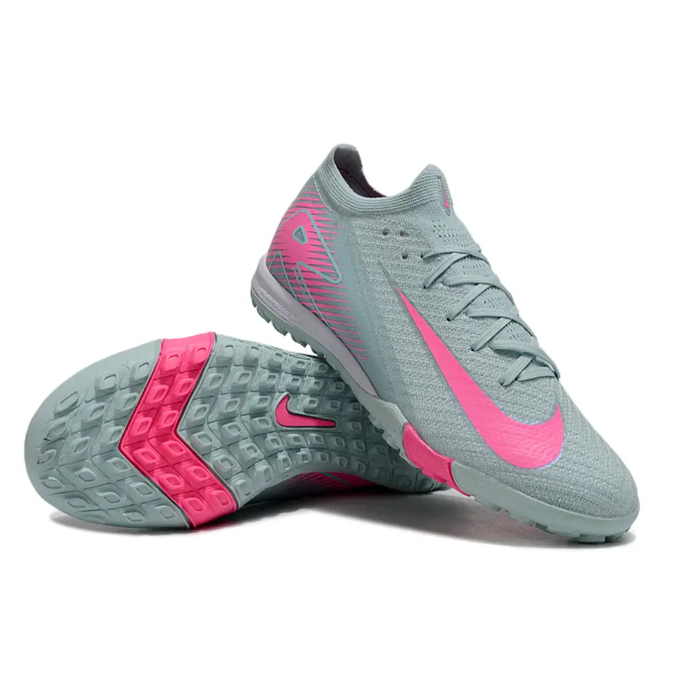 Chuteira Society Nike Air Zoom Mercurial Vapor 16 Elite TF Verde e Rosa
