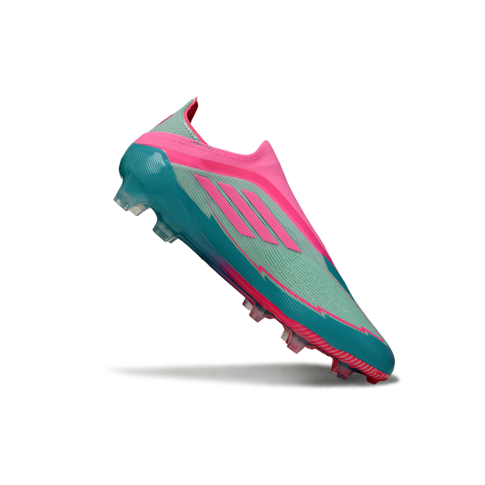 Chuteira Campo Adidas F50+ FG Verde e Rosa 
