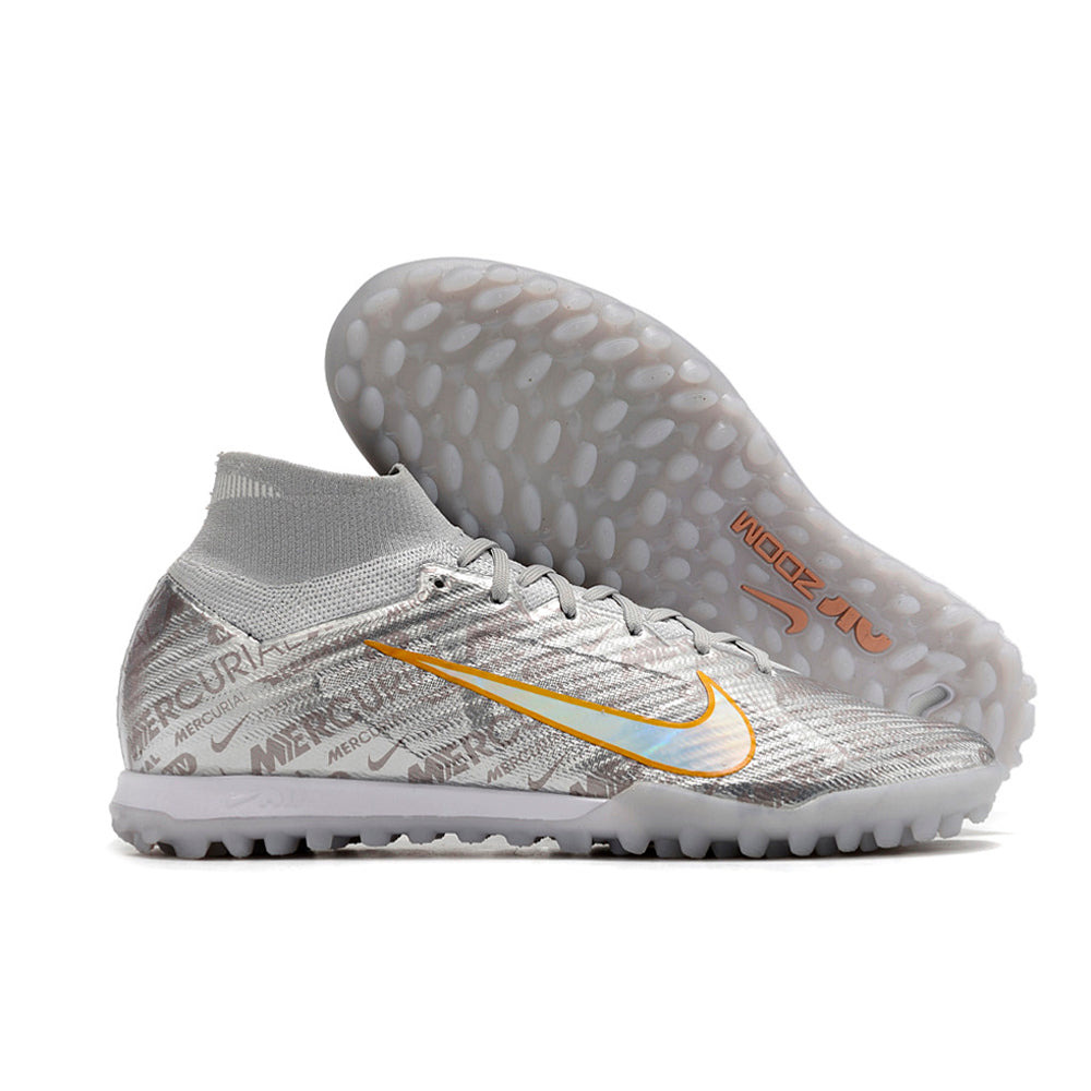 Chuteira Society Nike Mercurial Superfly 9 Elite TF Prata 