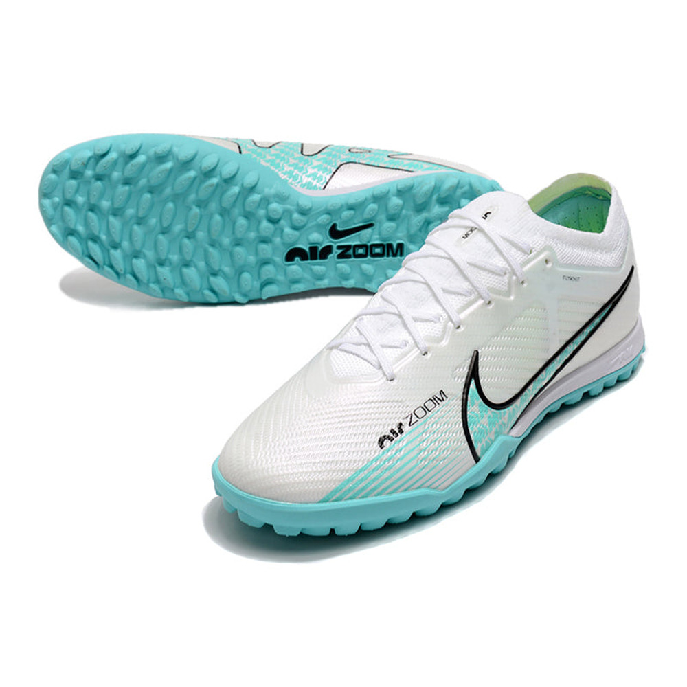 Chuteira Society Nike Mercurial Vapor 15 Elite TF Branca e Azul