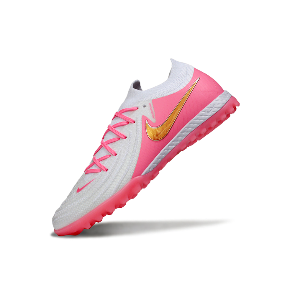 Chuteira Society Nike Phantom GX 2 Elite TF Branca e Rosa