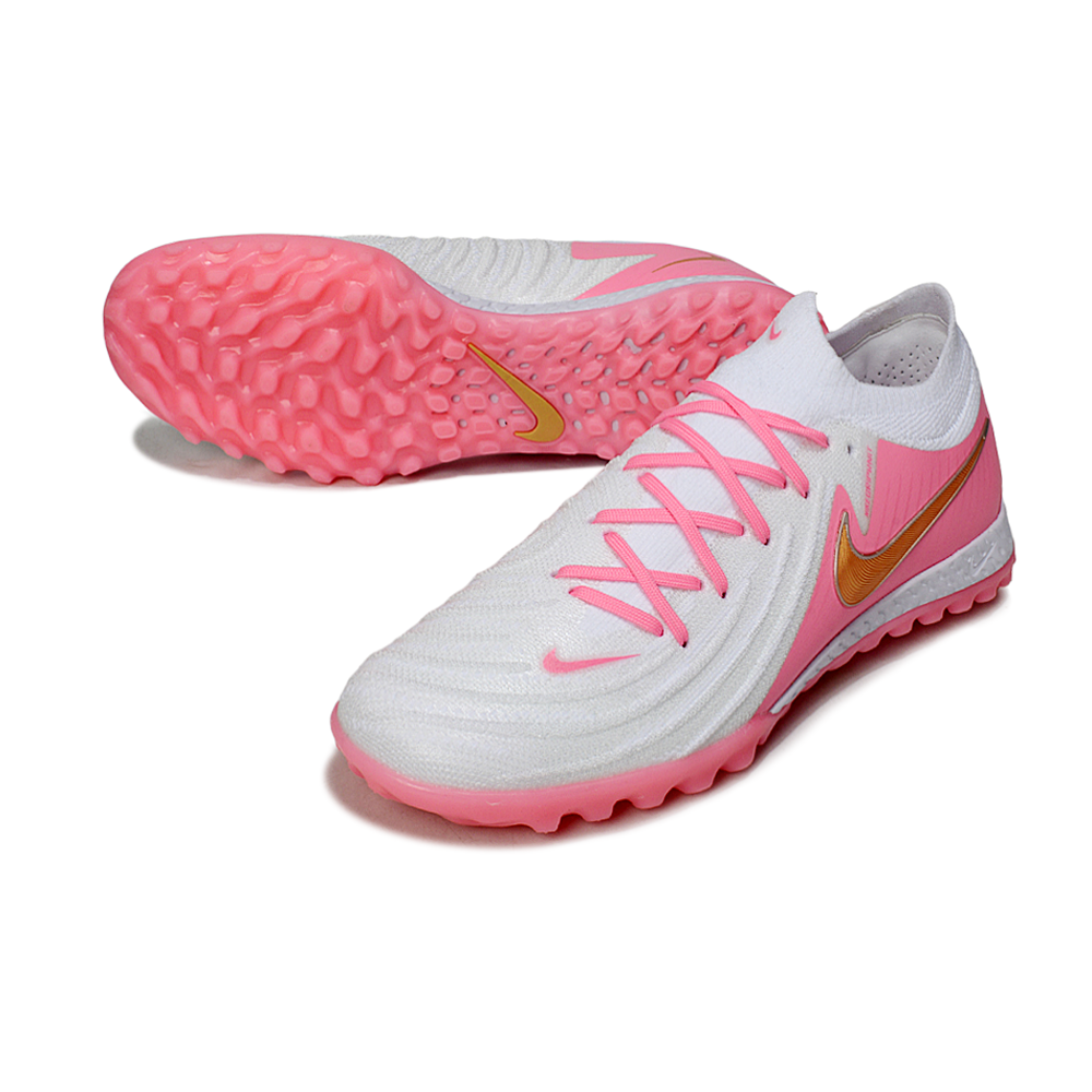 Chuteira Society Nike Phantom GX 2 Elite TF Branca e Rosa