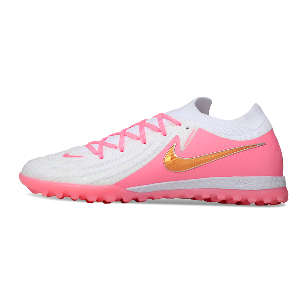 Chuteira Society Nike Phantom GX 2 Elite TF Branca e Rosa