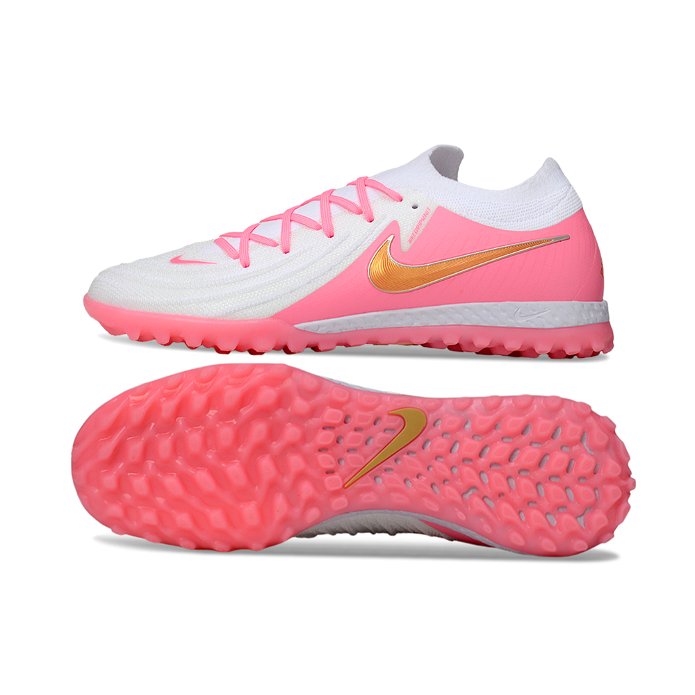 Chuteira Society Nike Phantom GX 2 Elite TF Branca e Rosa