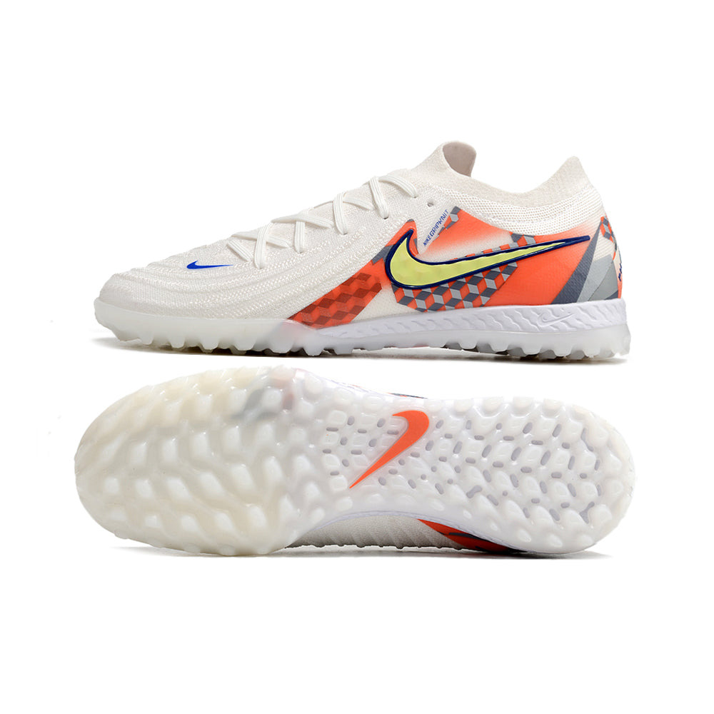 Chuteira Society Nike Phantom GX 2 Elite TF Branca, Cinza e Vermelha 