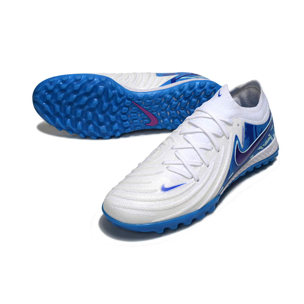 Chuteira Society Nike Phantom GX 2 Elite TF Branco e Azul