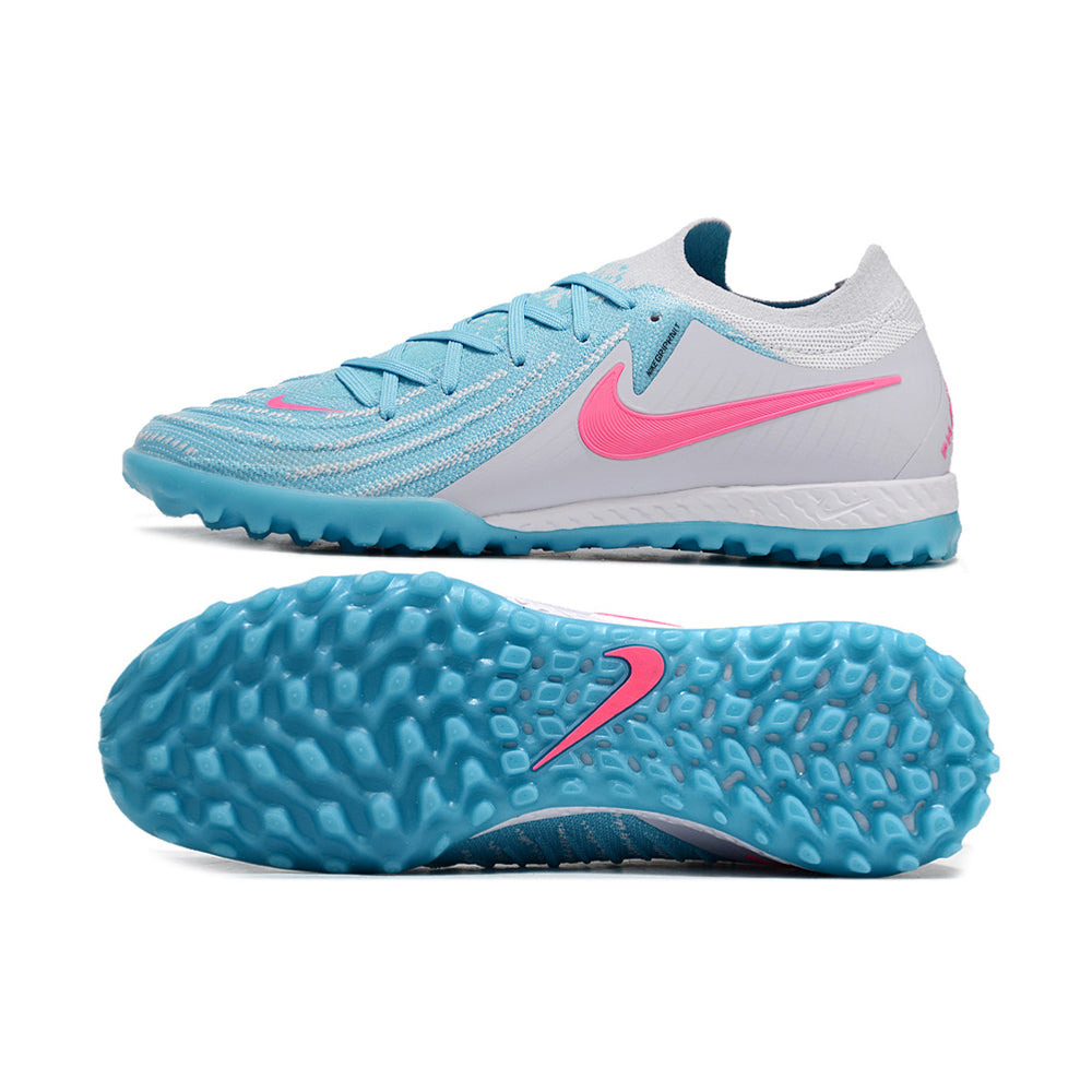 Chuteira Society Nike Phantom GX 2 Elite TF Cinza, Azul e Rosa