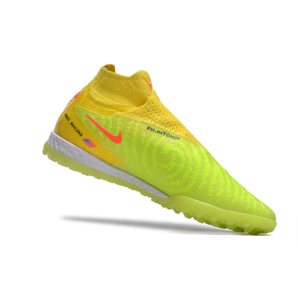 Chuteira Society Nike Phantom GX DF Elite TF Amarela e Verde 