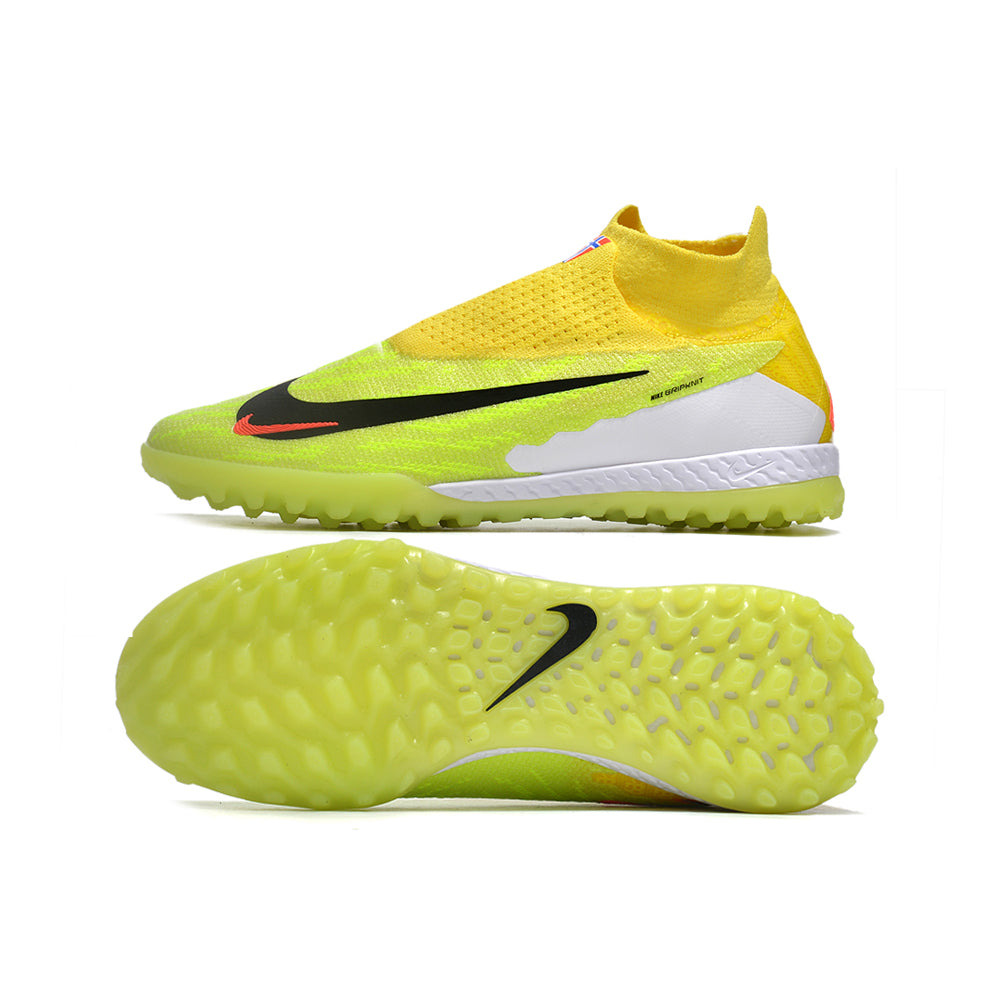 Chuteira Society Nike Phantom GX DF Elite TF Amarela e Verde 