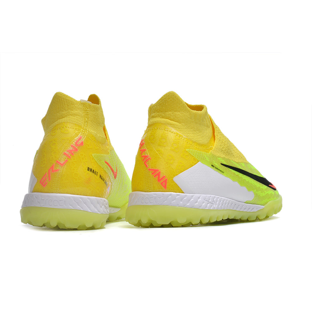 Chuteira Society Nike Phantom GX DF Elite TF Amarela e Verde 