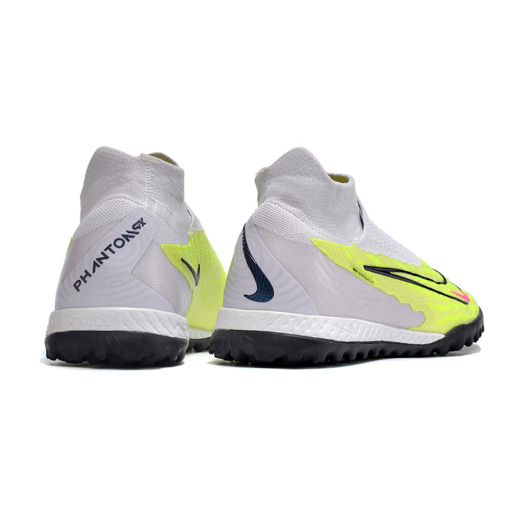 Chuteira Society Nike Phantom GX DF Elite TF Cinza e Verde 