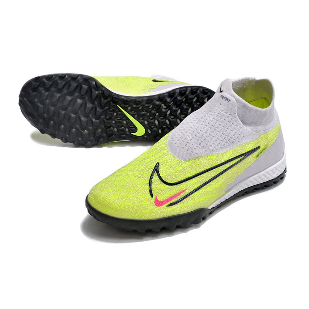 Chuteira Society Nike Phantom GX DF Elite TF Cinza e Verde 