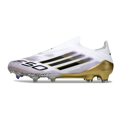 Chuteira Campo Adidas F50+ LL FG Branca e Dourada