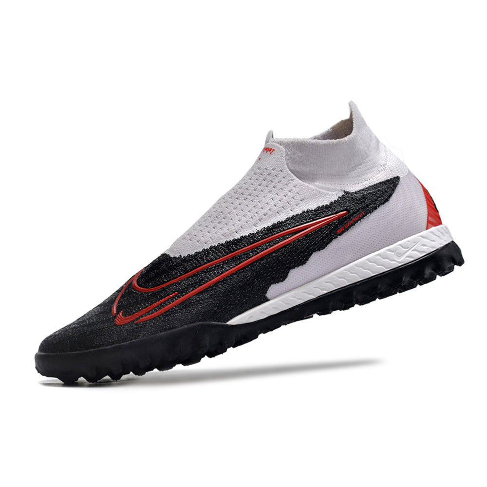 Chuteira Society Nike Phantom GX DF Elite TF Preta, Branca e Vermelha