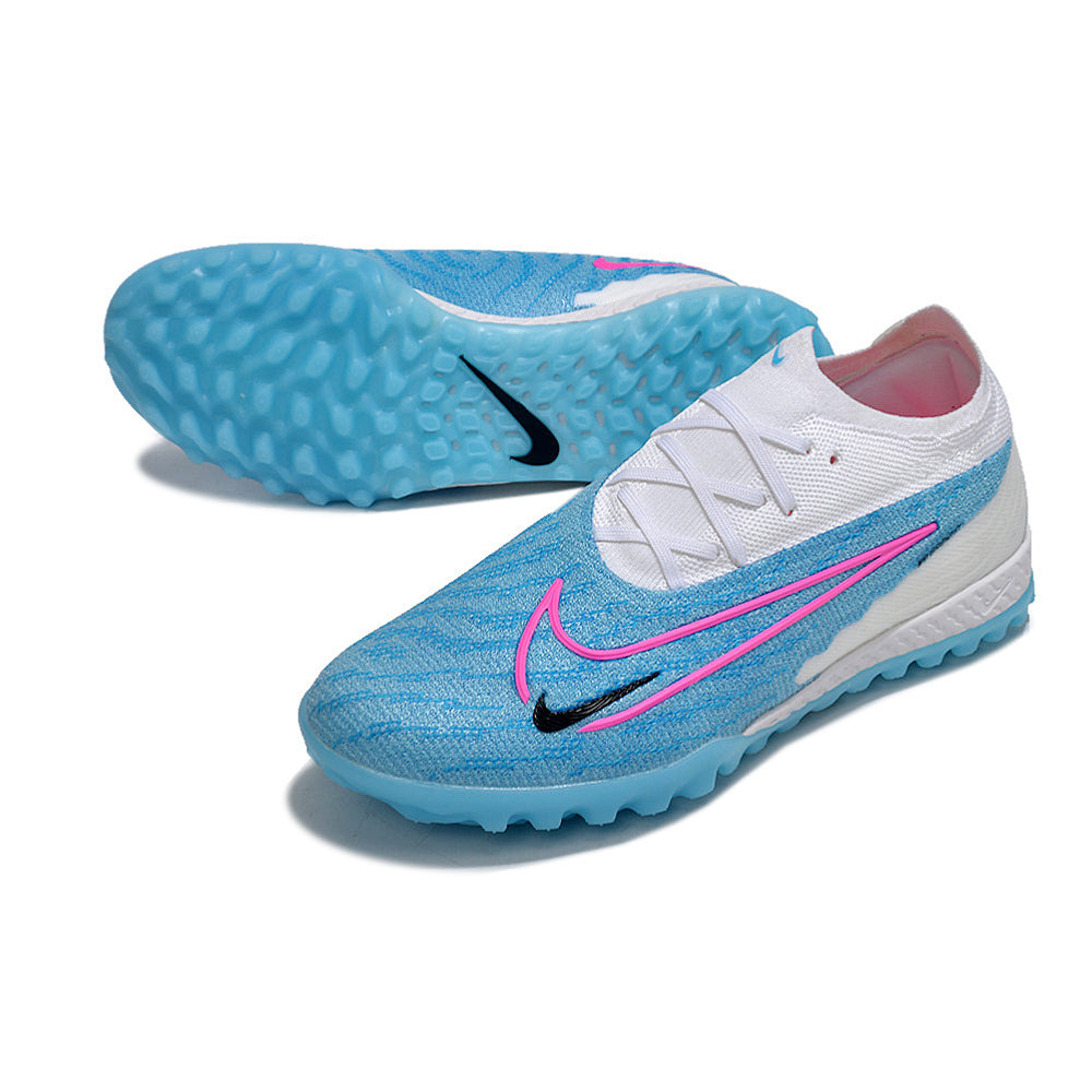 Chuteira Society Nike Phantom GX Elite TF Branca e Azul 