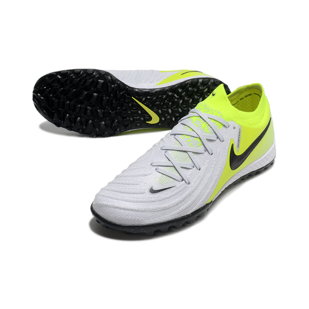 Chuteira Society Nike Phantom GX Elite TF Cinza e Verde 