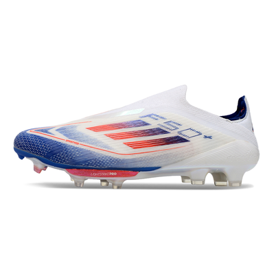 Chuteira Campo Adidas F50+ LL FG Branca, Azul e Laranja 