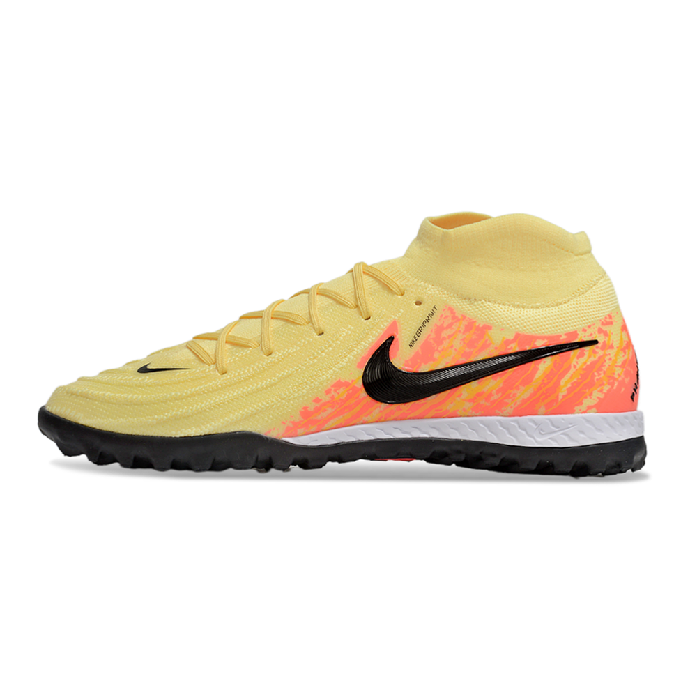 Chuteira Society Nike Phantom Luna 2 Elite TF Amarela e Laranja