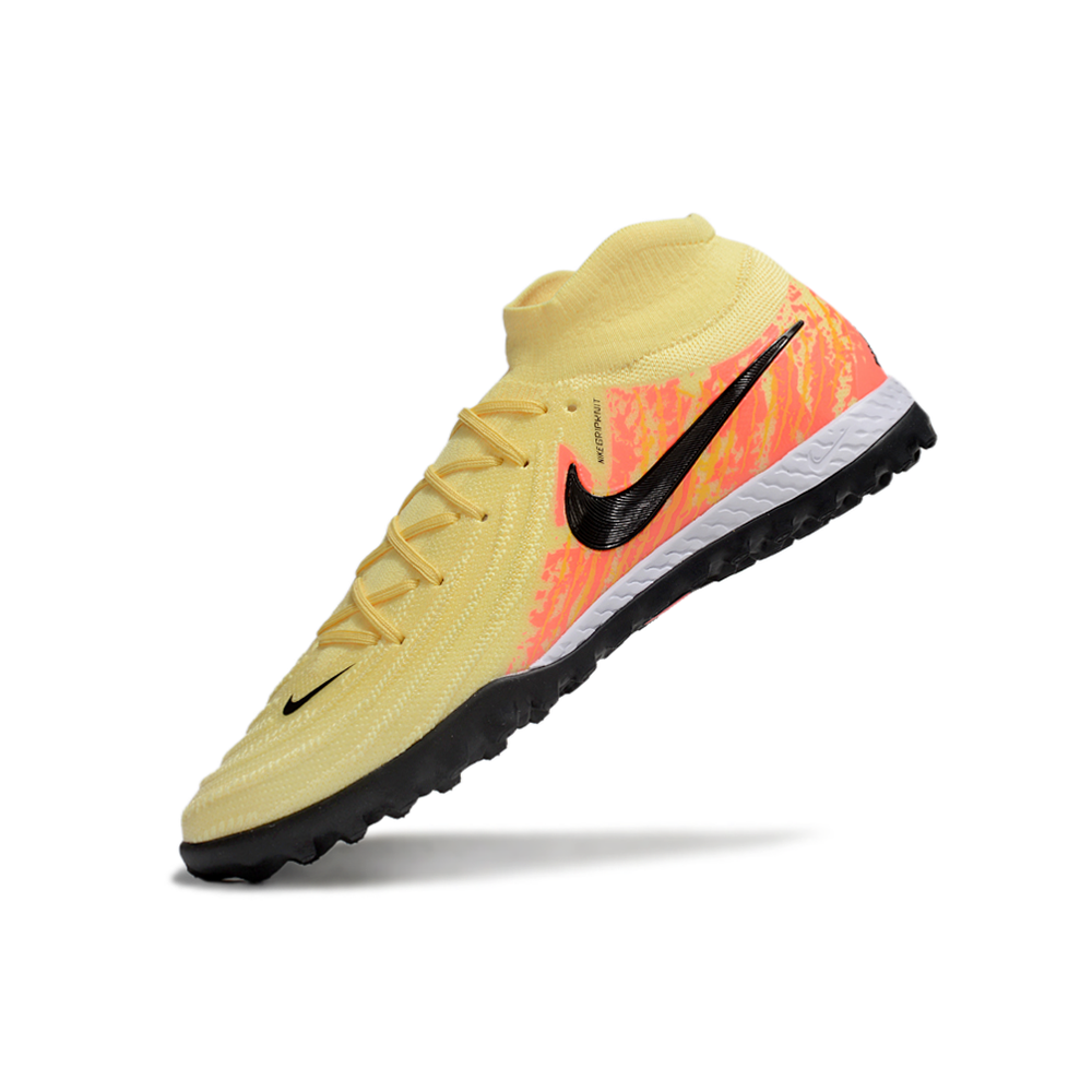 Chuteira Society Nike Phantom Luna 2 Elite TF Amarela e Laranja