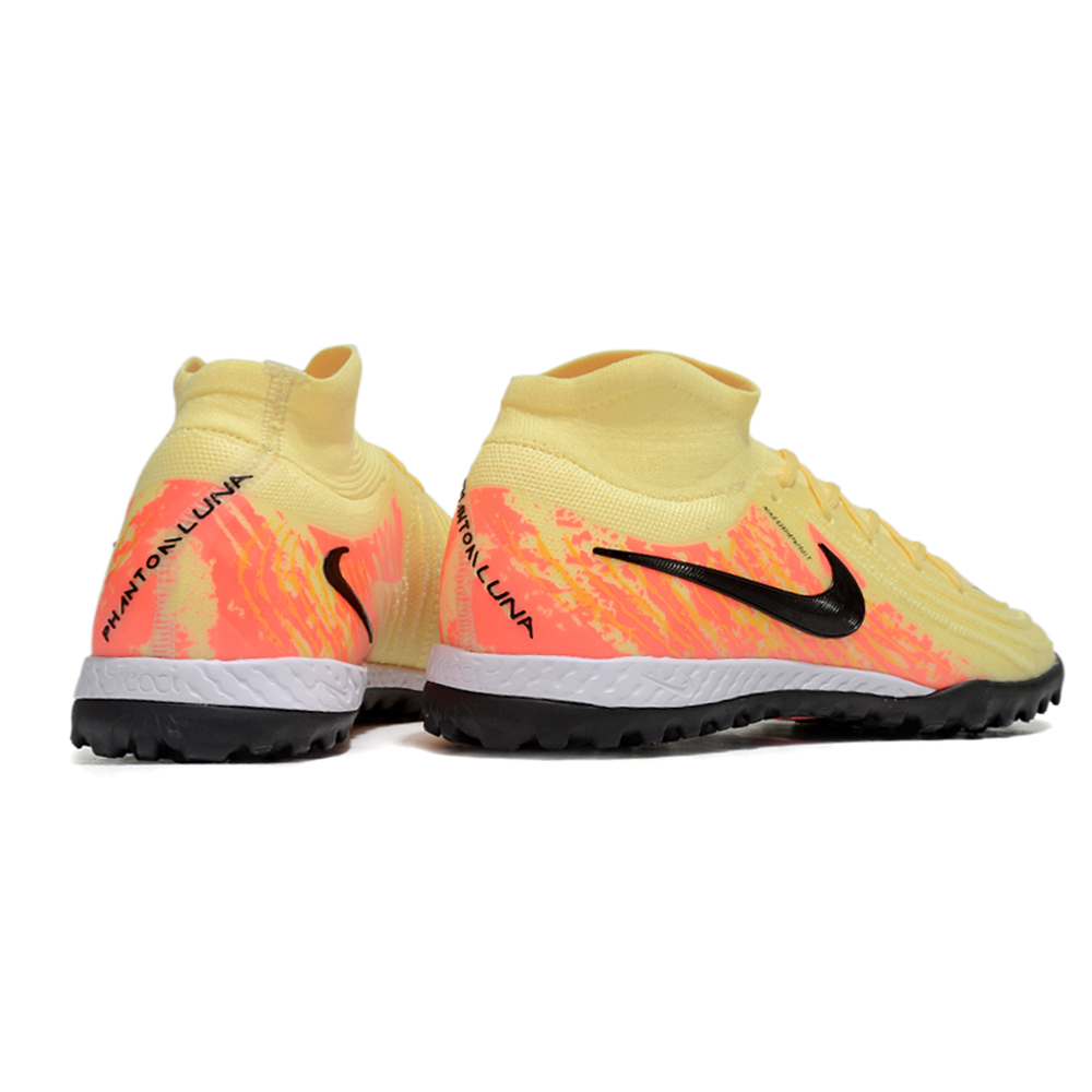 Chuteira Society Nike Phantom Luna 2 Elite TF Amarela e Laranja