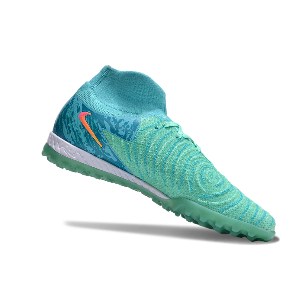 Chuteira Society Nike Phantom Luna Elite TF Azul e Verde 