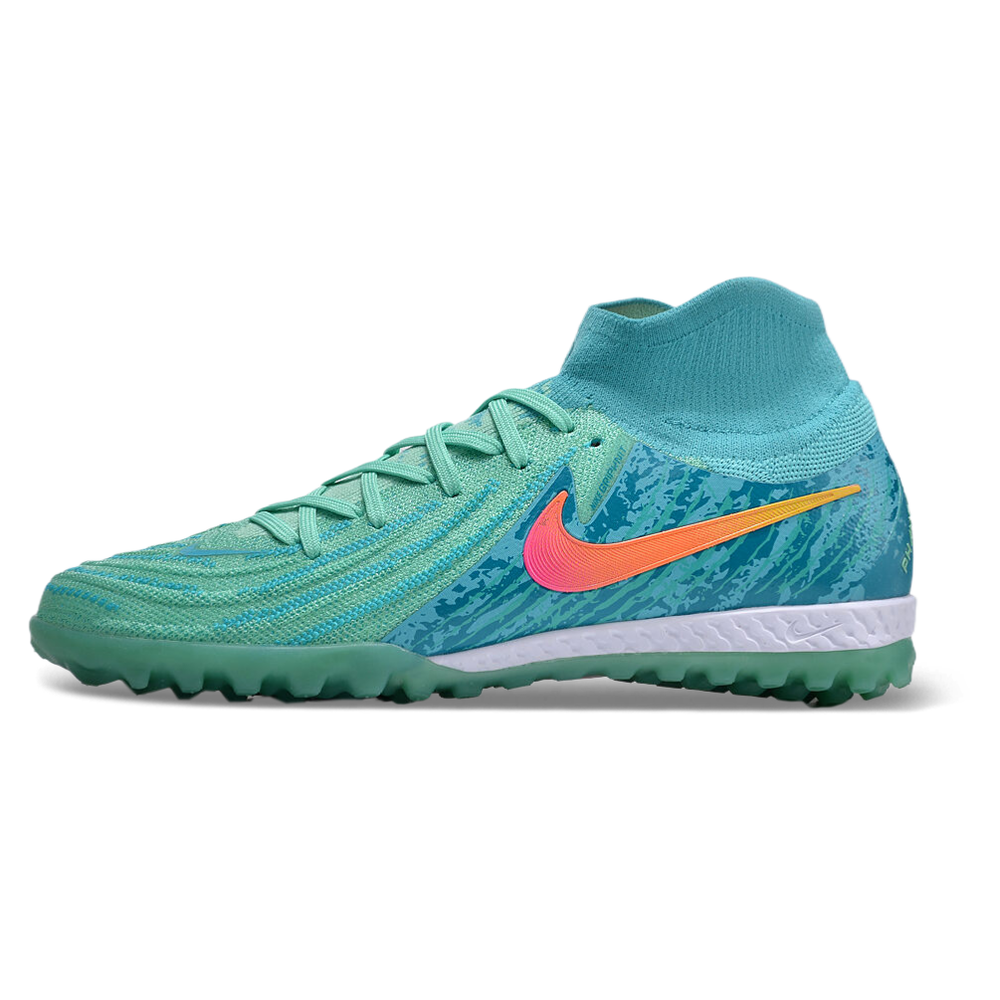 Chuteira Society Nike Phantom Luna Elite TF Azul e Verde 