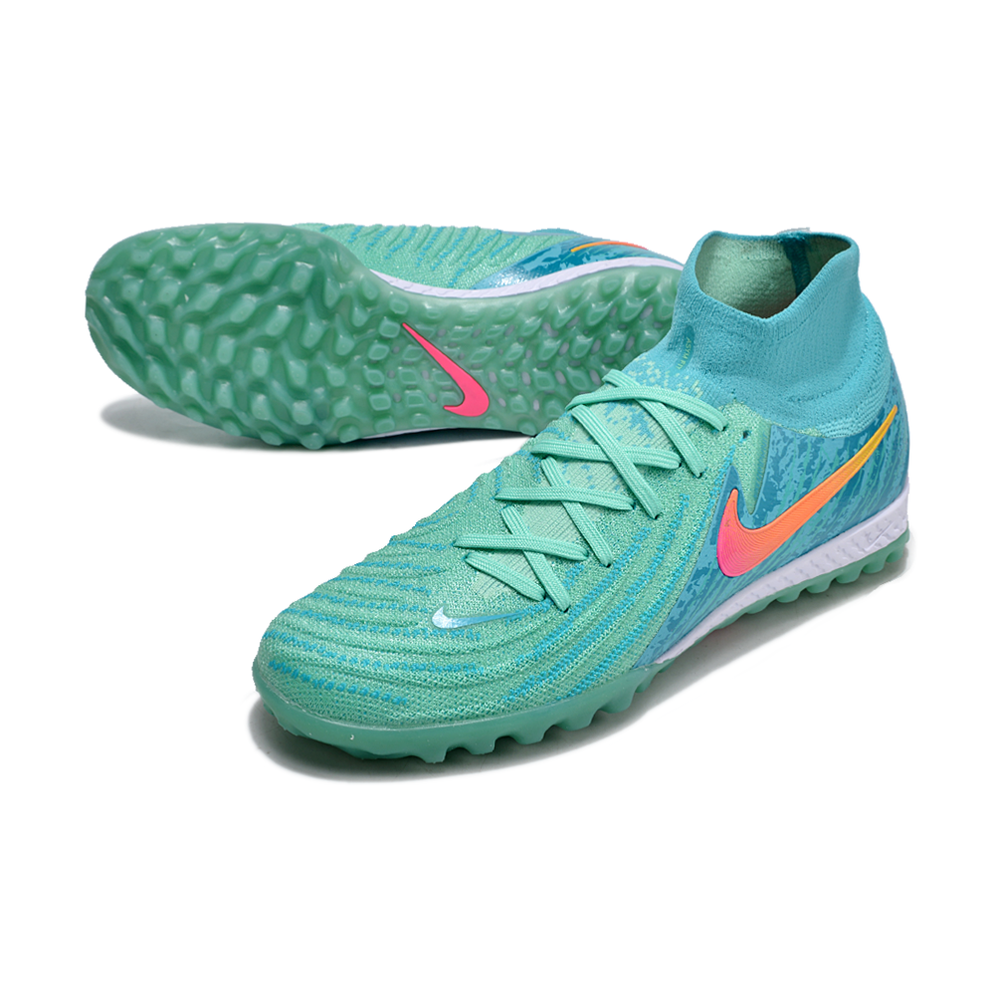 Chuteira Society Nike Phantom Luna Elite TF Azul e Verde 