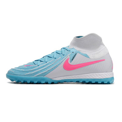Chuteira Society Nike Phantom Luna Elite TF Cinza, Azul e Rosa