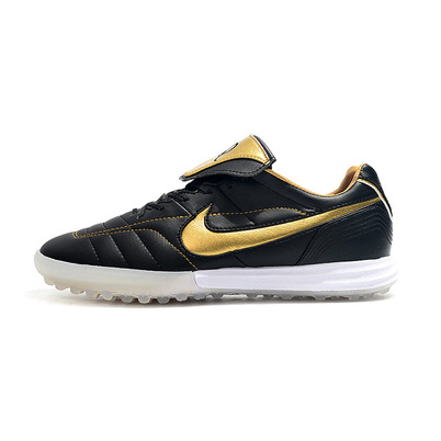 Chuteira Society Nike Retrô Tiempo Legend 7 Elite TF Preto e Dourado R10