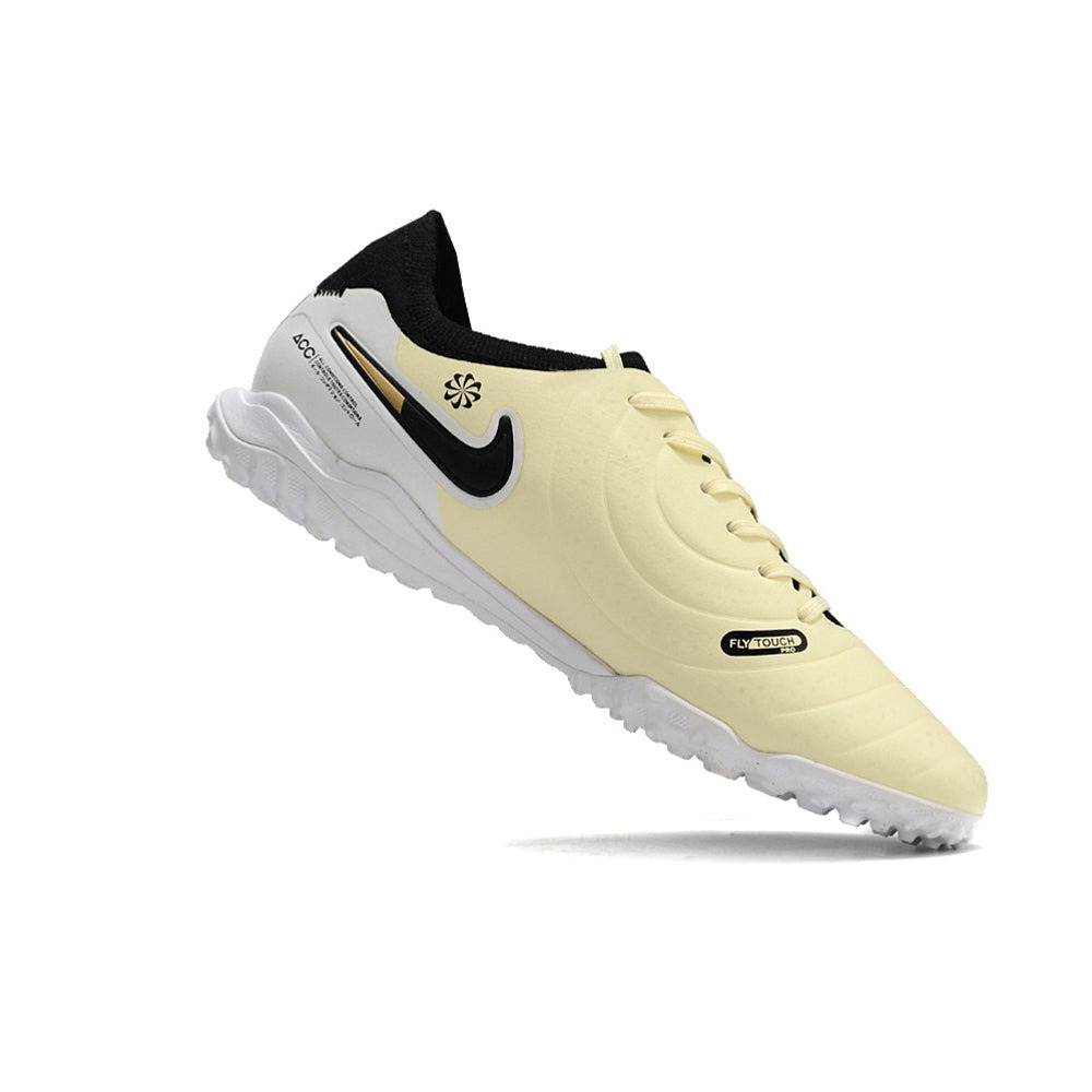 Chuteira Society Nike Tiempo Legend 10 Pro TF Bege e Preta 