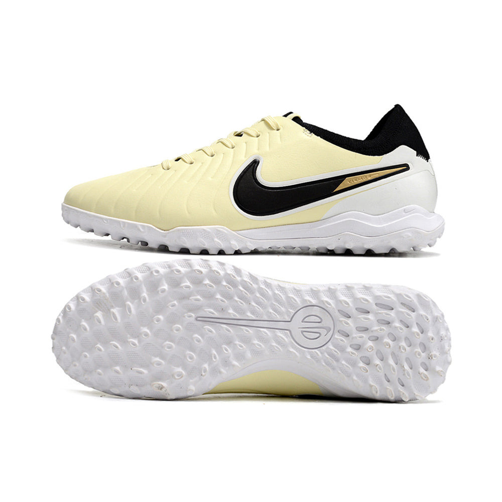 Chuteira Society Nike Tiempo Legend 10 Pro TF Bege e Preta 